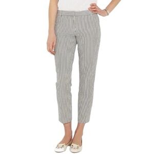 J. Crew Blue and White Pinstriped Ankle Pants Sz 8